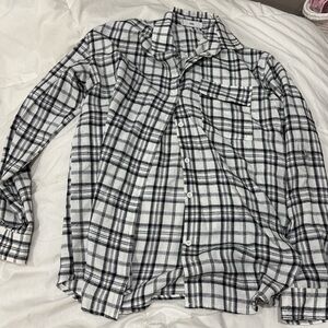 Adika Black and White Plaid Button-Up Shirt